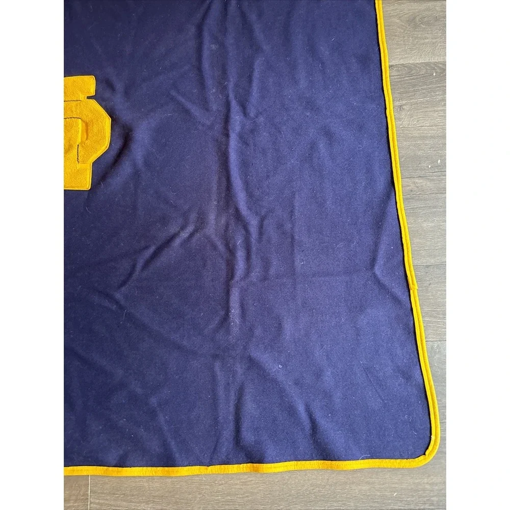 Vintage 1960's Notre Dame University Wool Stadium Blanket 65x60 Patch Irish